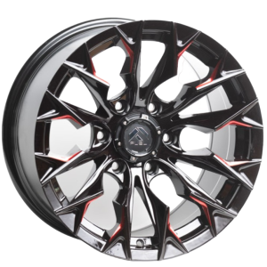 R18″9 6″139″7 CB110.1 ET0 18011 Matt Black milling red